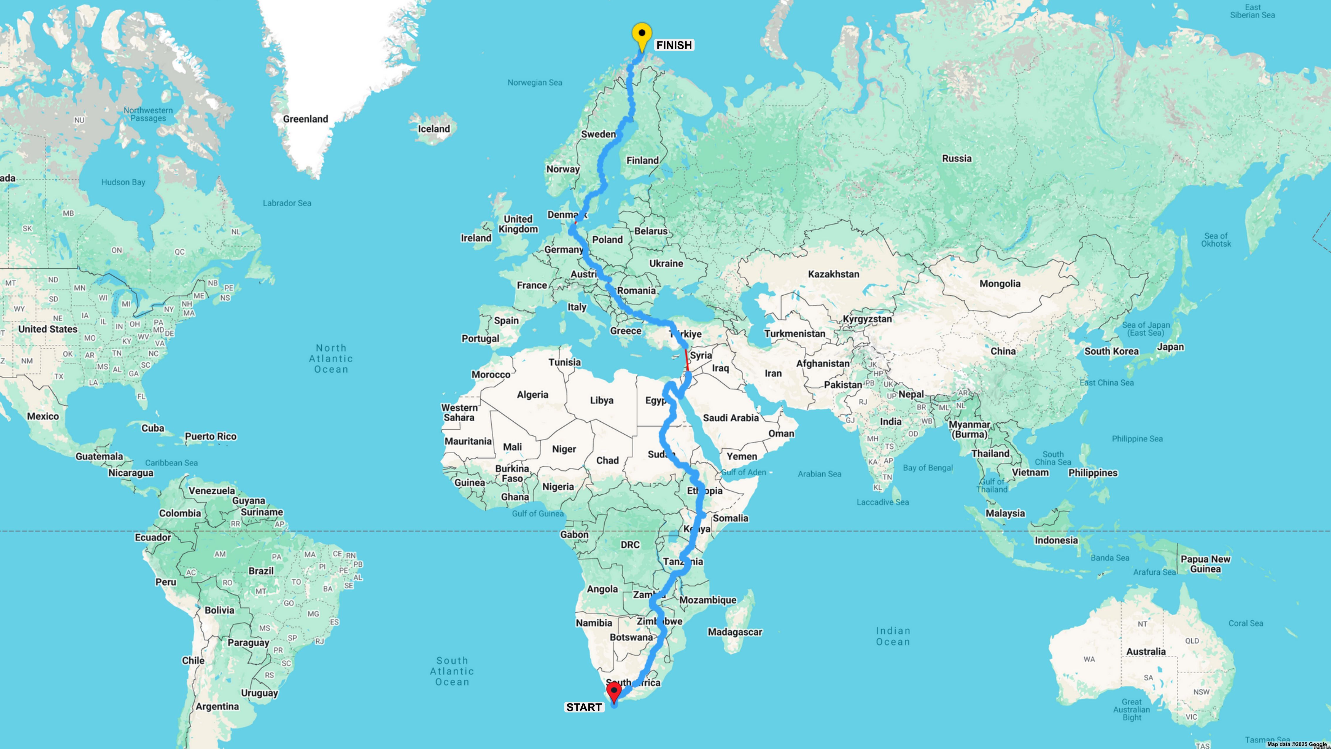 Map VW Touareg V6 TDI Cape to Cape 2.0