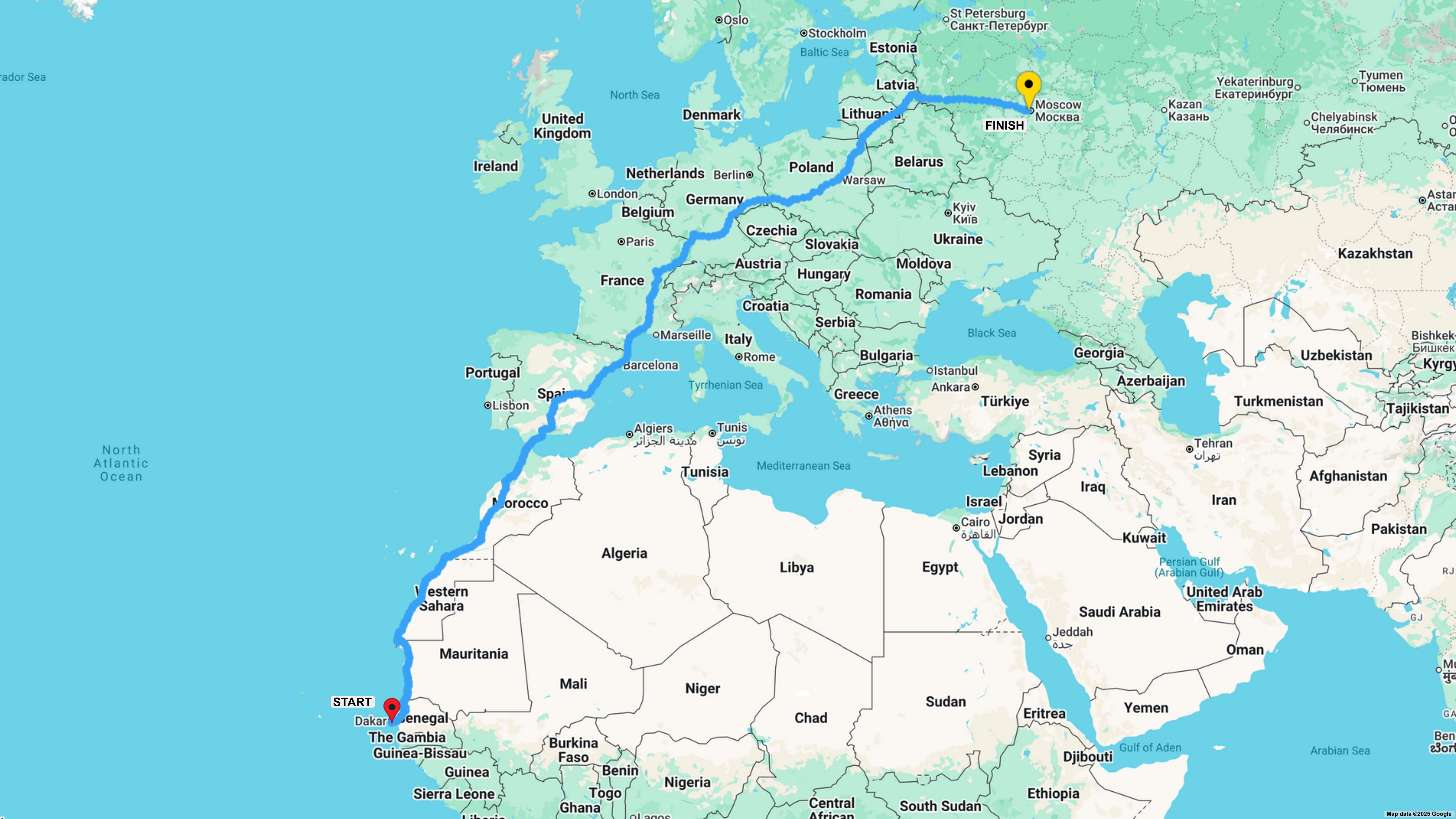 Map VW Amarok V6 Dakar-Moscow